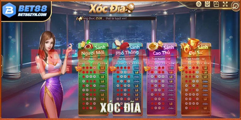 Trò chơi xóc đĩa tại game bài bet88 hấp dẫn